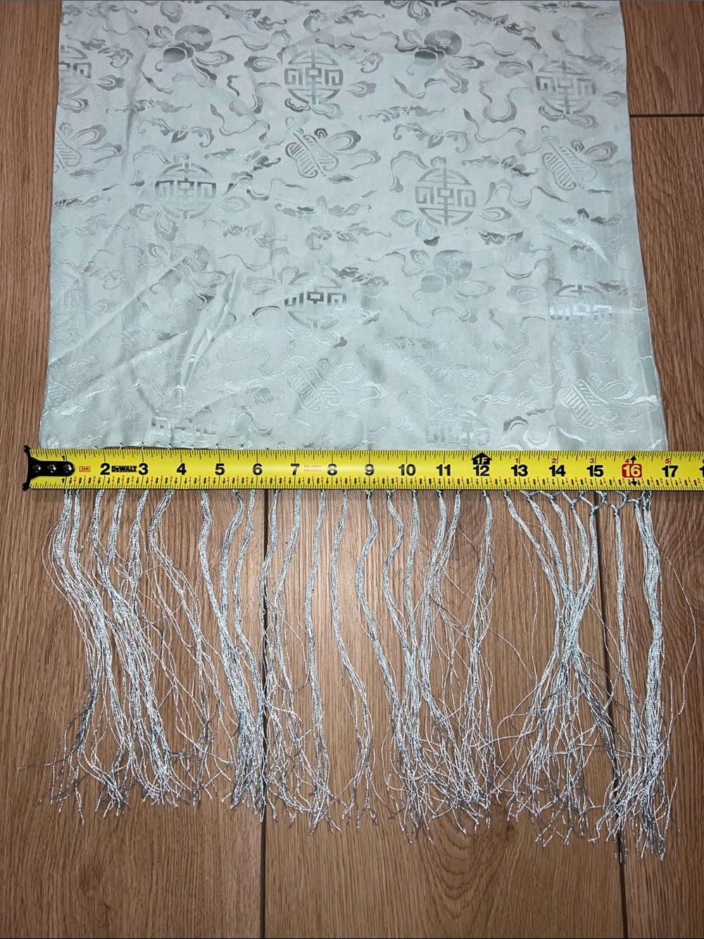 Light Mint 100% Silk Fringe Scarf - Women Accessories - Picture 7 of 9